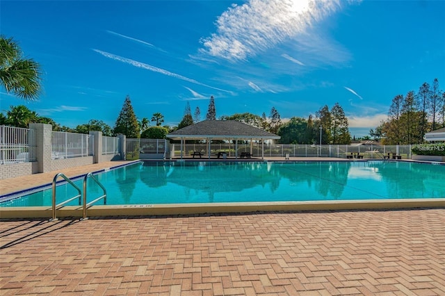 view of pool with a gazebo