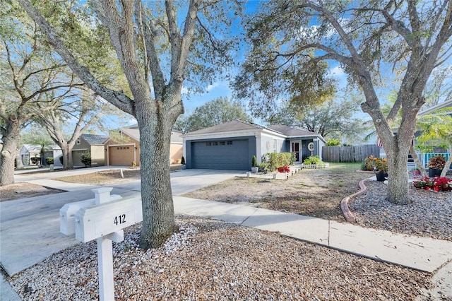 ranch-style house featuring a garage