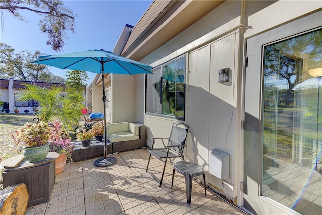 view of patio with outdoor lounge area