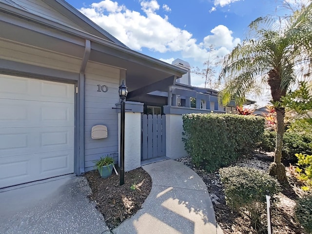 property entrance featuring a garage