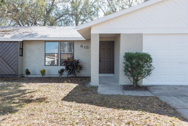 entrance to property with a garage