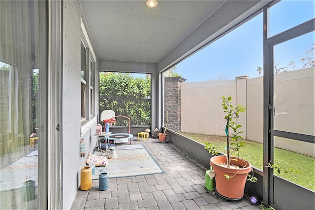 view of sunroom