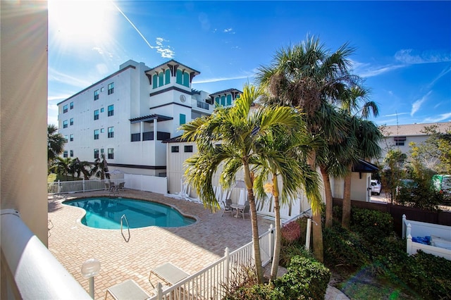 view of pool with a patio area