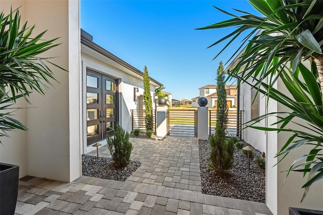 view of patio featuring french doors