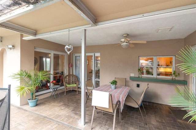 view of patio / terrace with ceiling fan