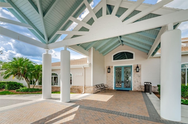 doorway to property with french doors