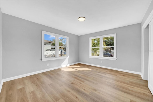 empty room featuring light wood-type flooring