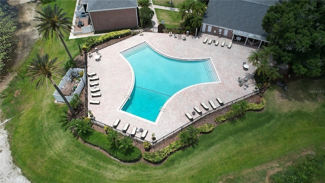 13760 Orange Sunset Dr Unit 201, Tampa, FL 33618 - view of swimming pool featuring a yard and a patio