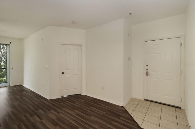 foyer entrance featuring wood-type flooring