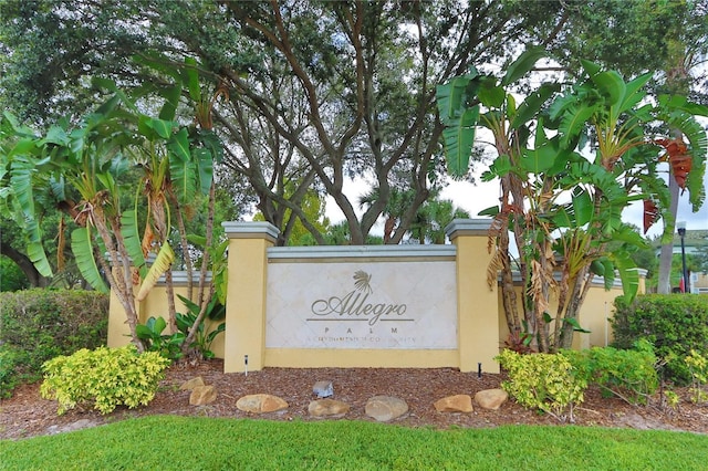 view of community sign