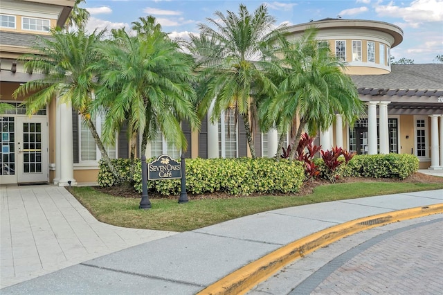 exterior space featuring french doors