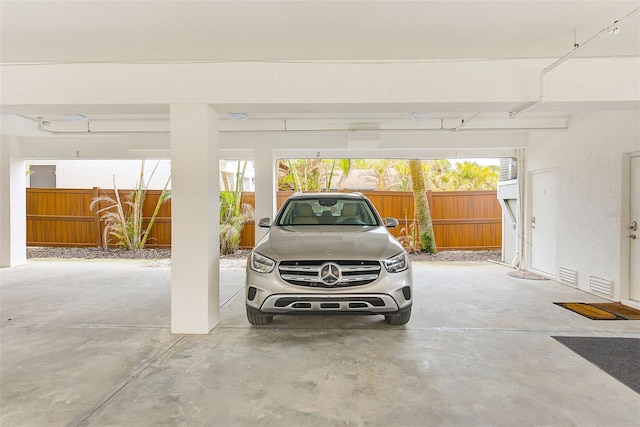 view of garage