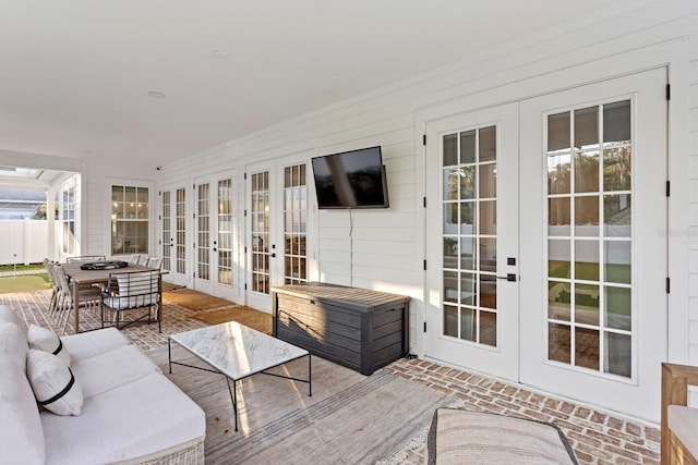 sunroom / solarium with french doors