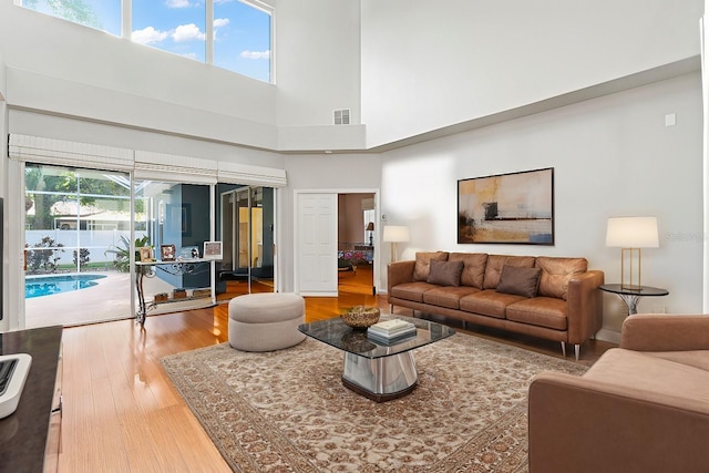 living room featuring hardwood / wood-style floors