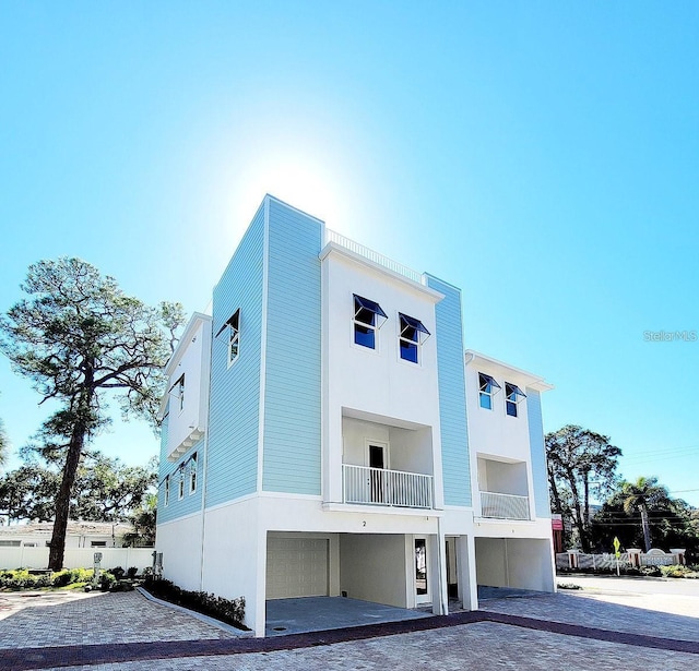 view of property with a garage