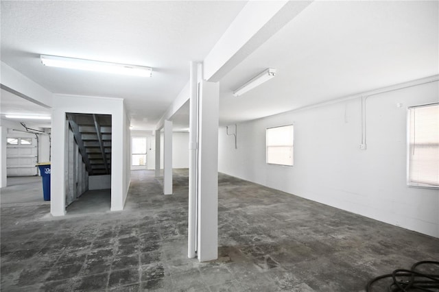 basement with plenty of natural light