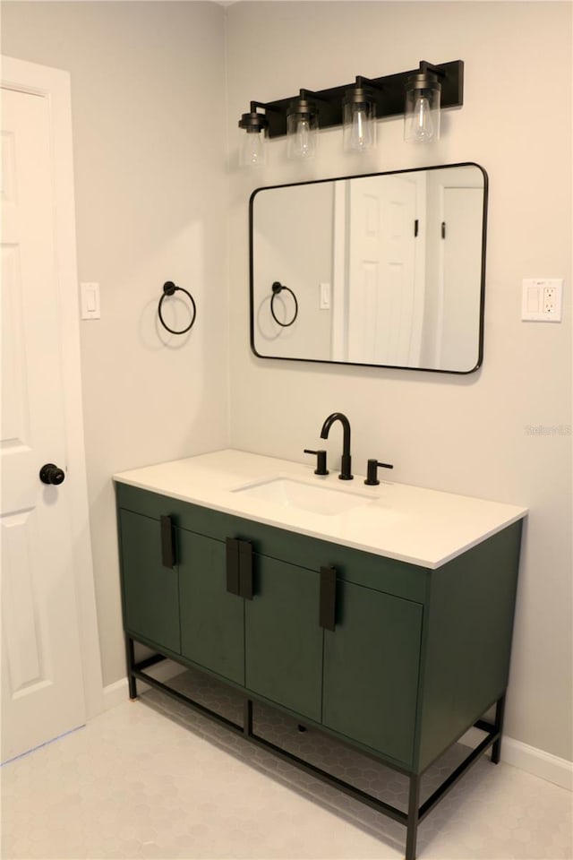 bathroom featuring vanity and tile patterned flooring