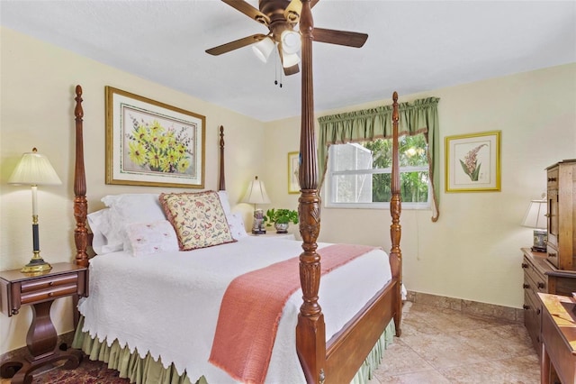 bedroom with ceiling fan