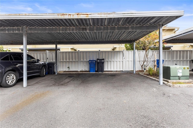 view of car parking with a carport