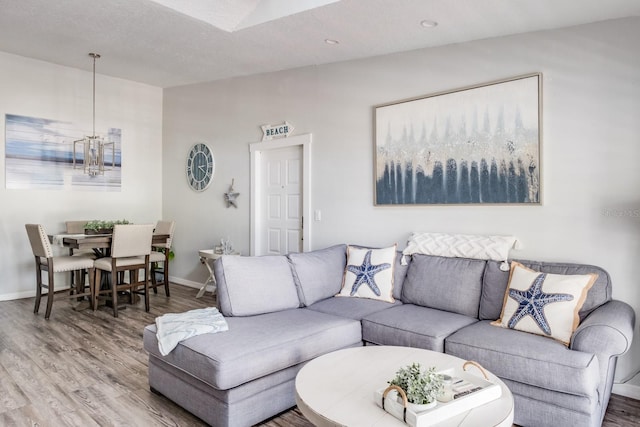 living room featuring hardwood / wood-style floors