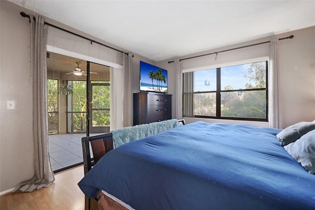 bedroom with light hardwood / wood-style floors