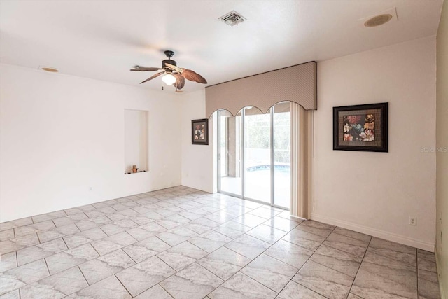 empty room with ceiling fan