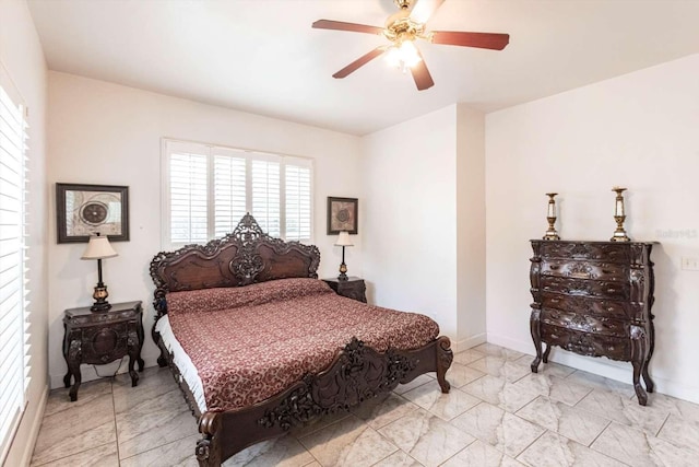 bedroom with ceiling fan