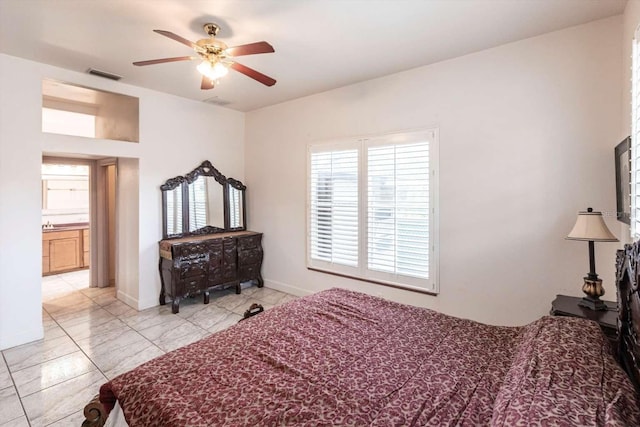 bedroom with ceiling fan