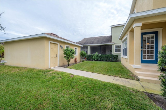 exterior space featuring a yard