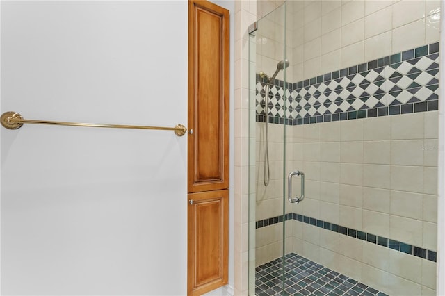 bathroom featuring an enclosed shower