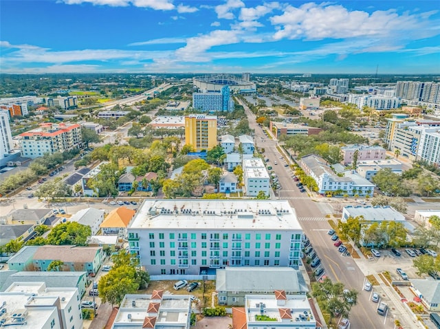 aerial view featuring a city view