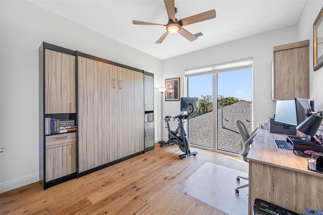 644 3rd Ave S Unit 305, Saint Petersburg, FL 33701 - office space featuring a ceiling fan and light wood-style flooring