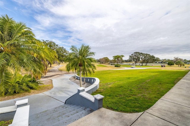 view of community with a lawn