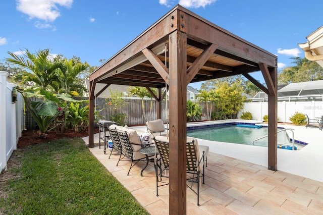 view of pool featuring a patio