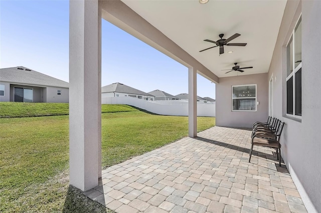 view of patio / terrace with ceiling fan