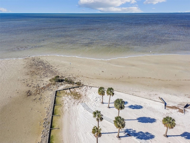 property view of water featuring a beach view