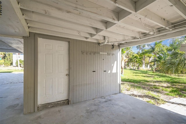 view of garage