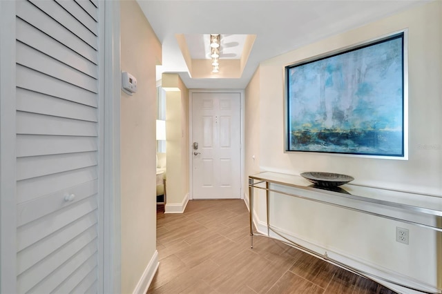 hall featuring light hardwood / wood-style floors