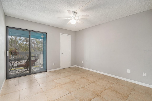 455 Alt 19 S Unit 268, Palm Harbor, FL 34683 - spare room with light tile patterned flooring, ceiling fan, and a textured ceiling