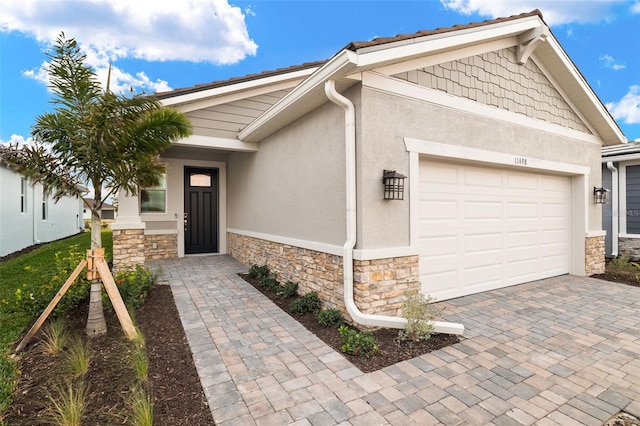 property entrance featuring a garage