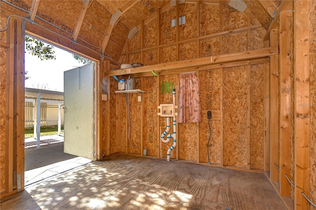 interior space featuring vaulted ceiling