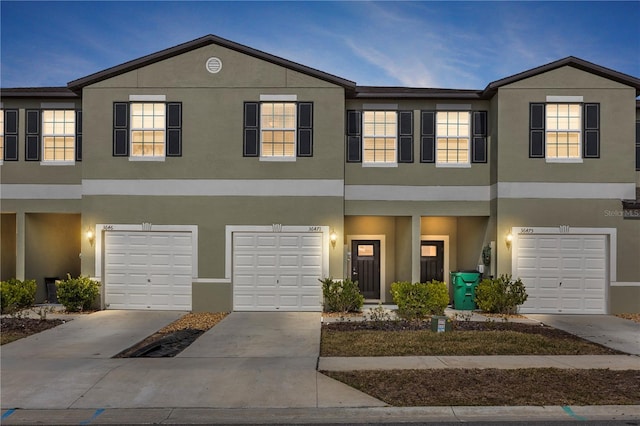 view of property with a garage