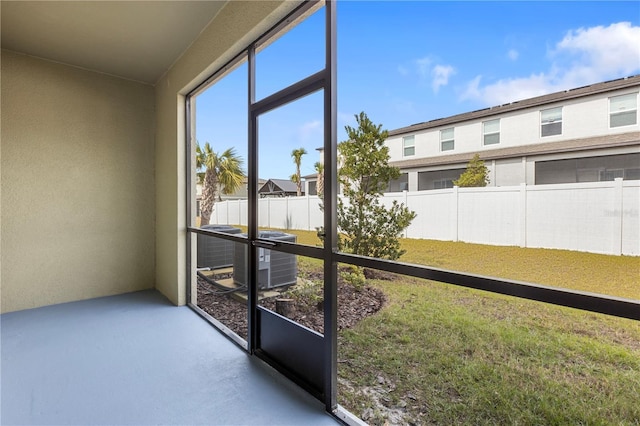 view of unfurnished sunroom