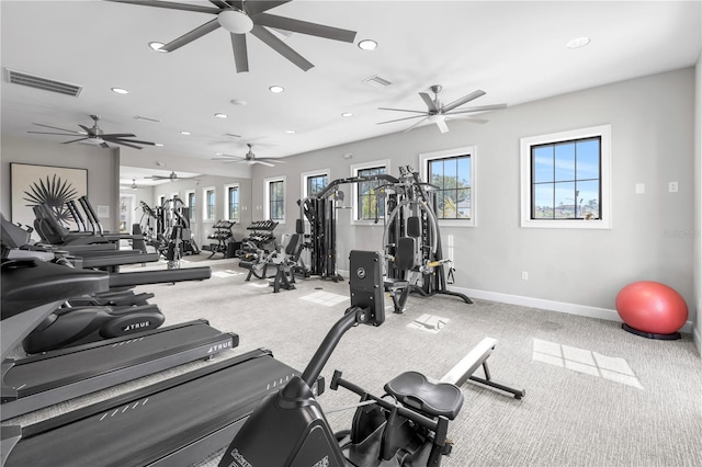 gym featuring carpet floors