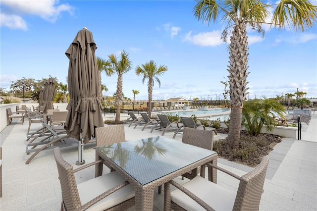 view of patio / terrace with a community pool