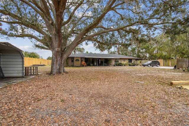 view of single story home