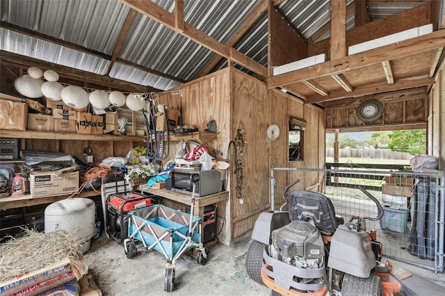 interior space featuring lofted ceiling