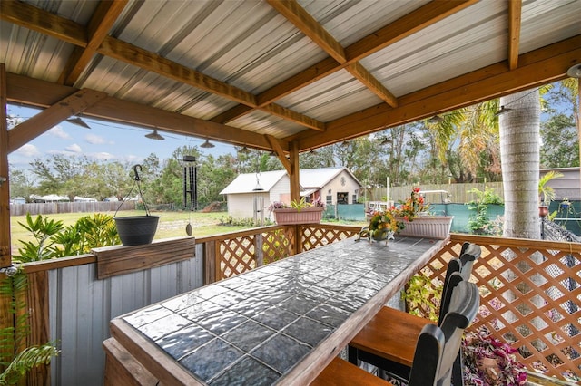 view of patio / terrace with a wooden deck