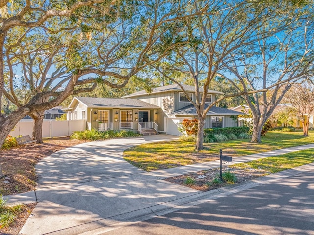 tri-level home with covered porch