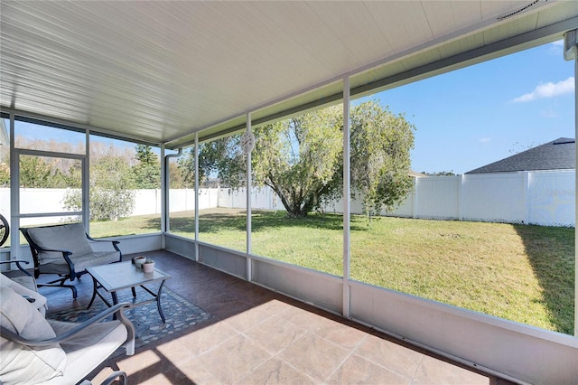 view of unfurnished sunroom